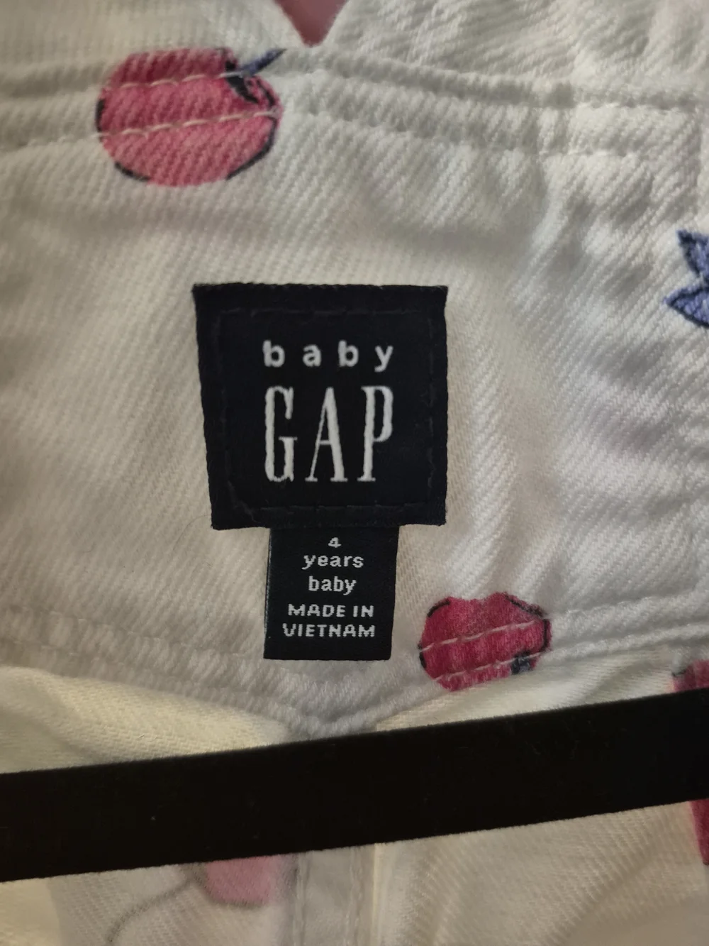 GAP Baby Overalls - White with Red Cherry Print